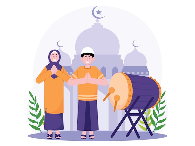 Vector illustration happy eid al adha