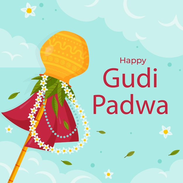 illustration for happy gudi padwa celebration happy gudi padwa celebration background