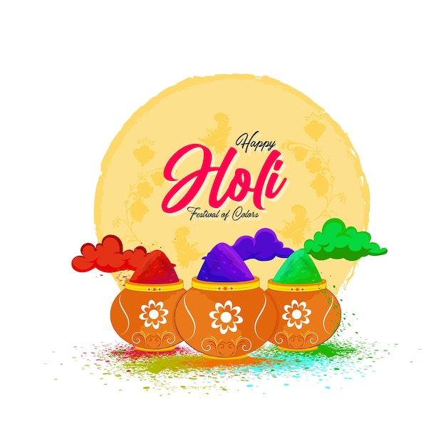 иллюстрация Happy Holi с красочным фоном для цветного фестиваля празднования Индии