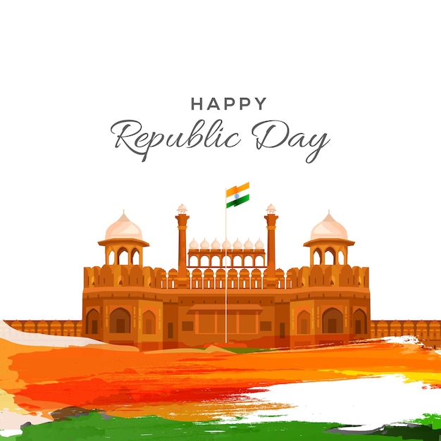 Illustration Of Happy Indian Republic Day.