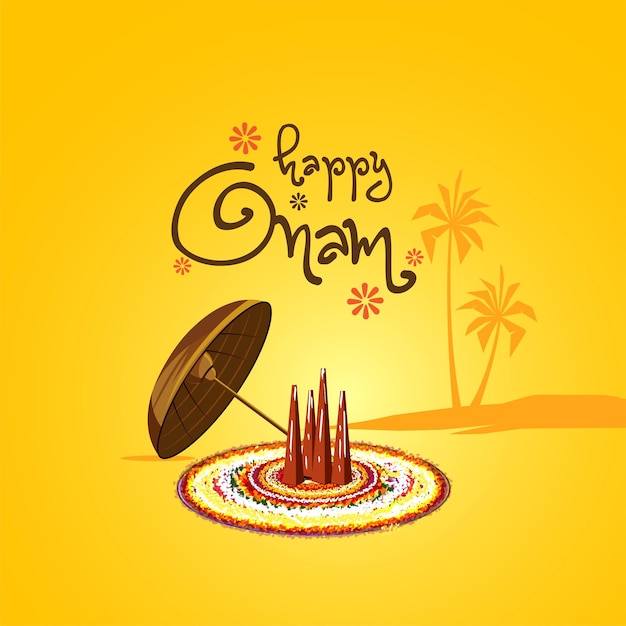 Vector illustration of happy onam festival of south india kerala