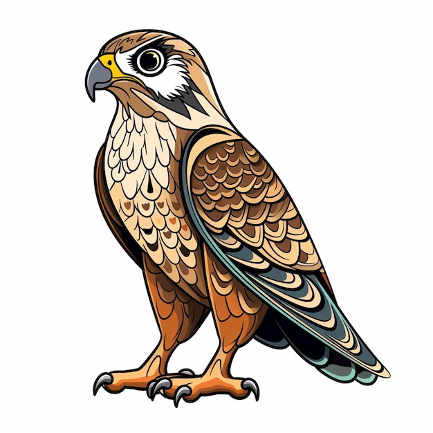 Vector illustration of a hawk on a white background vector illustration