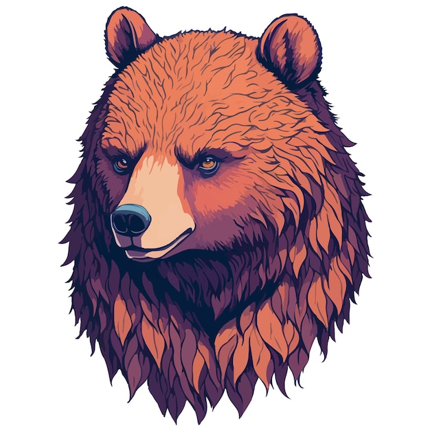 Illustration an head bear face vector head bear