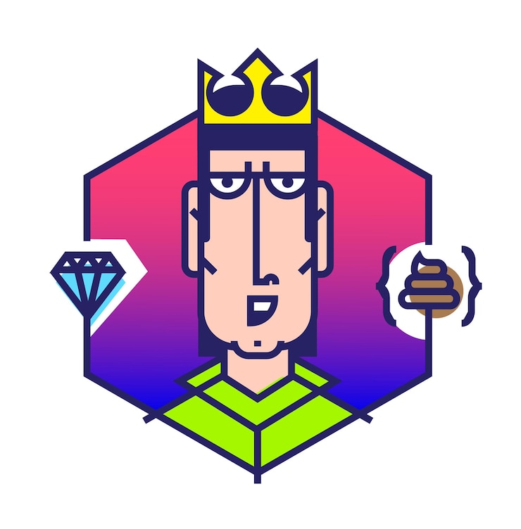 Vector 頭のイラスト上司の画像上司はサイトとプレスの準備ができています