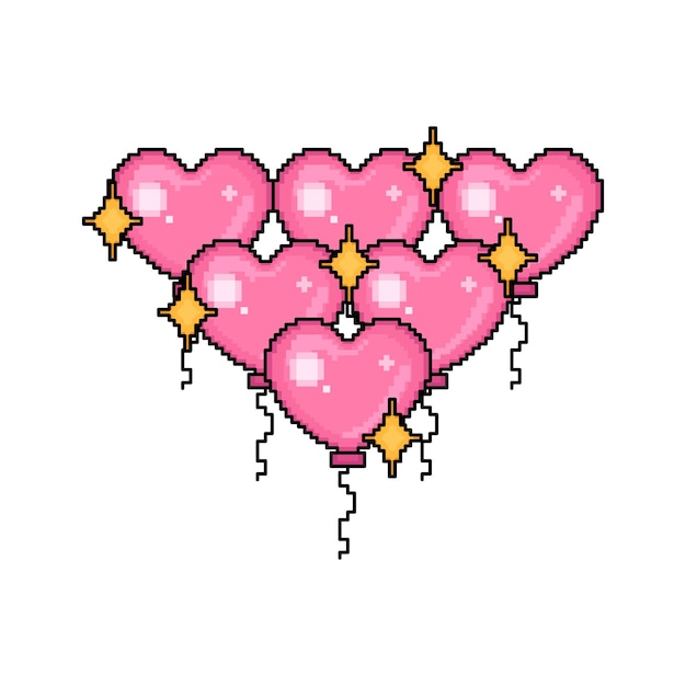 illustration of heart pixel art