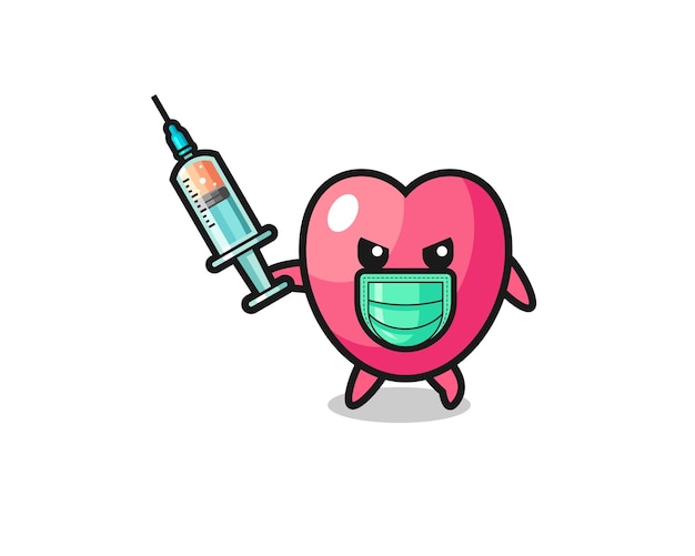 illustration of the heart symbol to fight the virus
