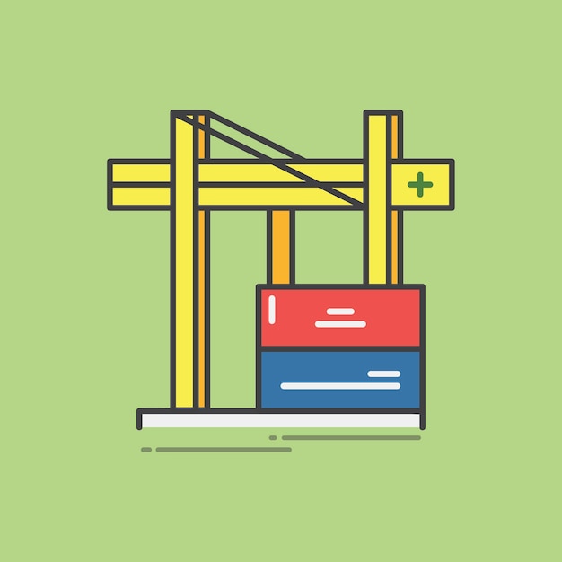 Illustration of a heavy load crane