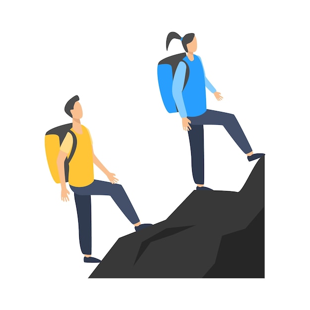 Vector illustration of hiking