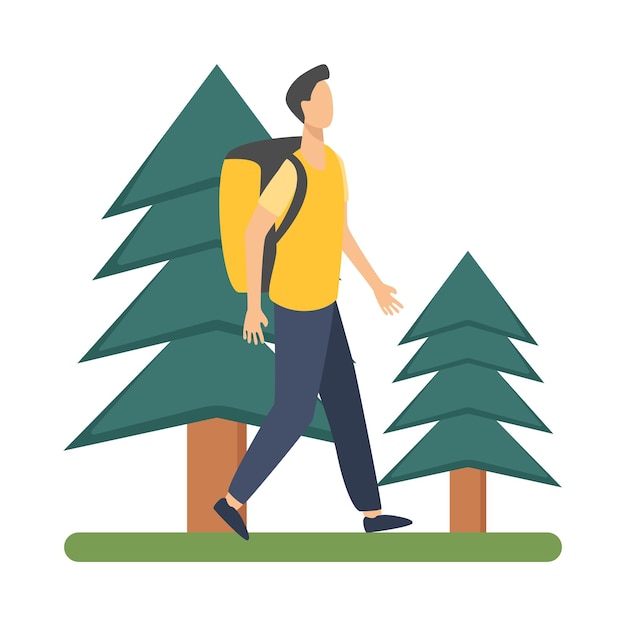 Vector illustration of hiking