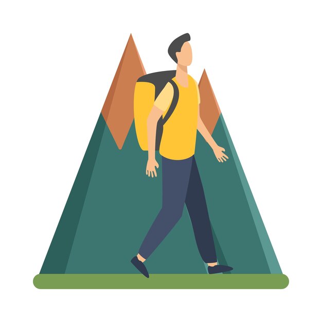 Illustration of hiking