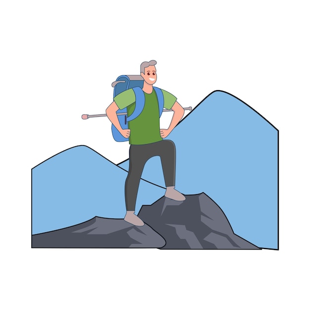 Illustration of hiking