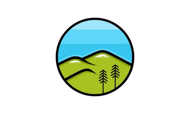 Vector illustration of hills logo template