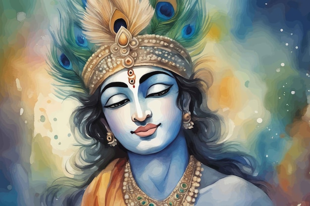 Vector illustration of a hindu goddess of god god krishna happy krishna janmashtami krishna lord kris