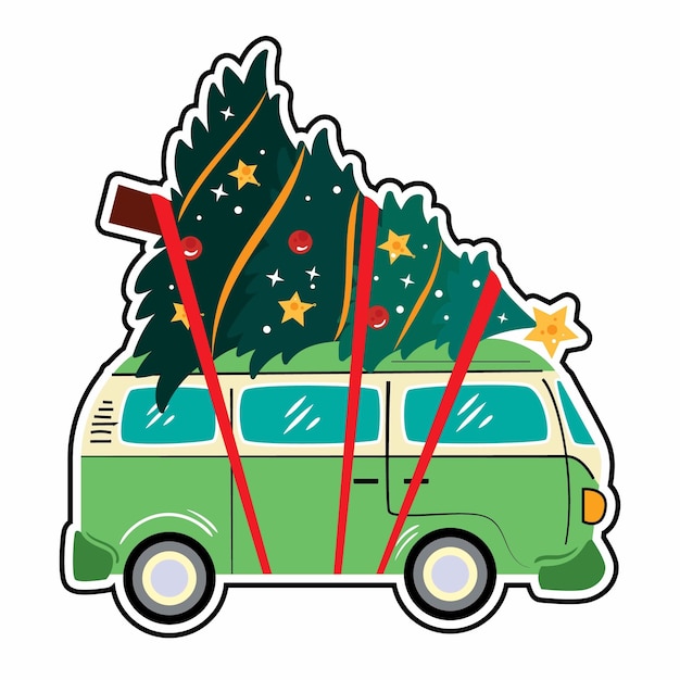 Premium Vector Illustration of holiday bring home christmas and happy
