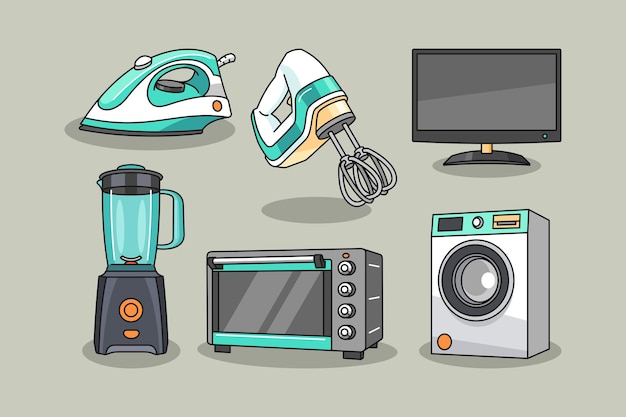 Illustration of home electronics tools design