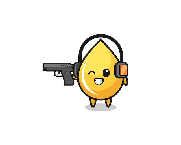 Illustration of honey drop cartoon doing shooting range , cute design