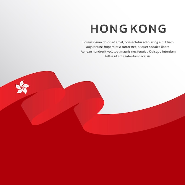 Illustration of Hong Kong flag Template