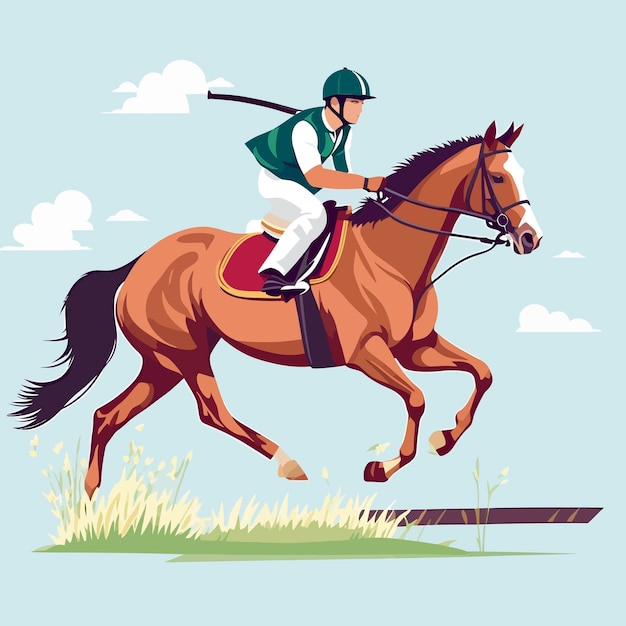 illustration horse racing jockeys animal sport