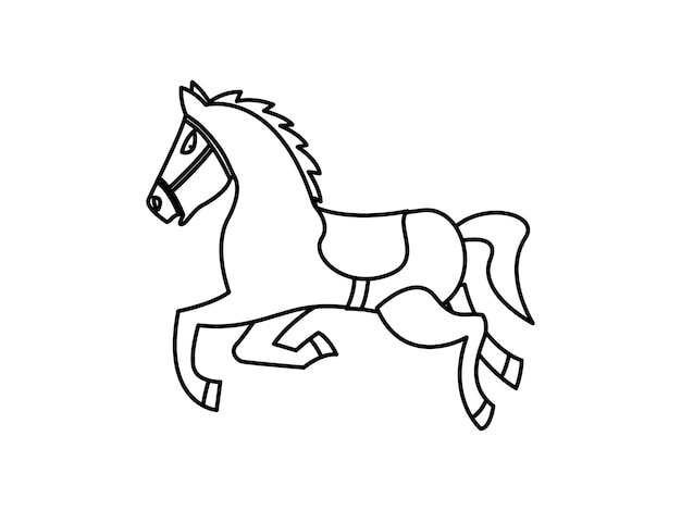 Vector illustration of horse running sketch design