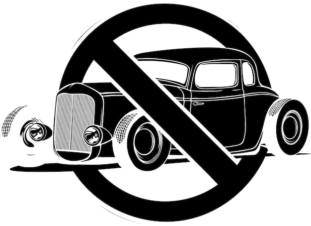 illustration of hot rod car prohibition