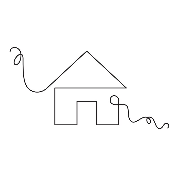 Vector illustration of a house drawing in continuous line style lines unique minimal concept