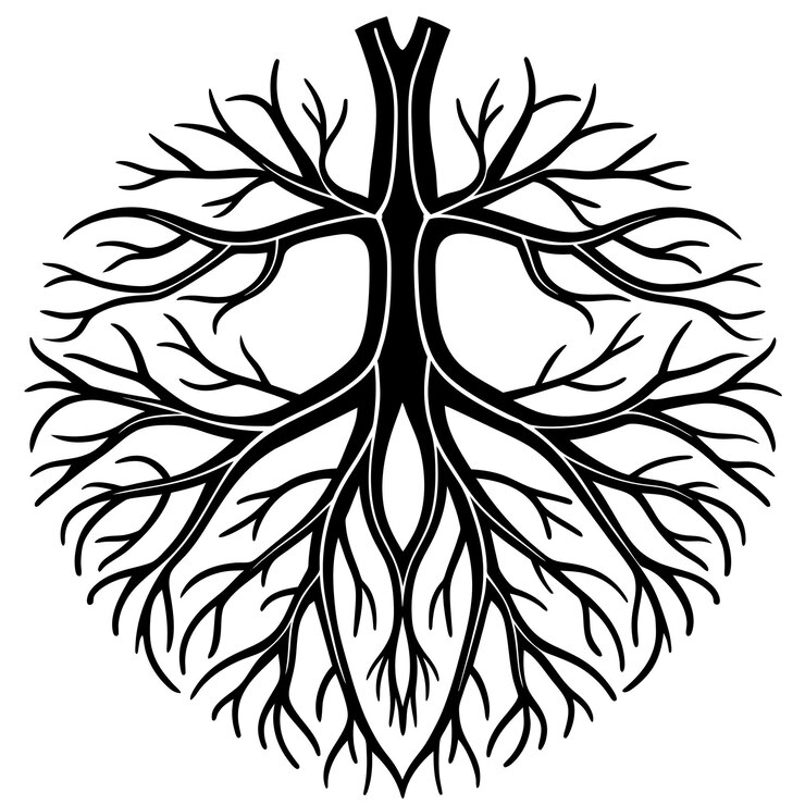 Vector illustration of human organ blood vessels or nerves