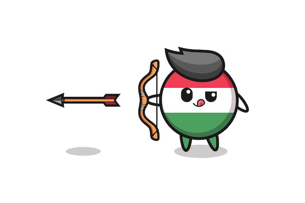 archeryxAをしているハンガリーの旗のキャラクターのイラスト