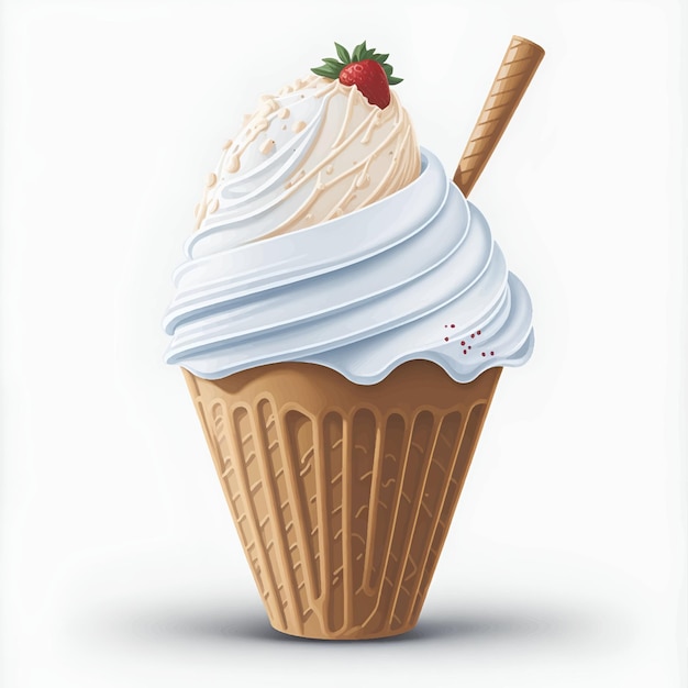 Illustration of Ice Cream on White Background Vector
