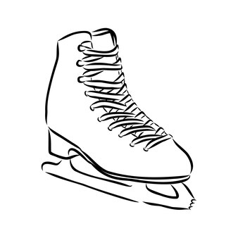 Illustrazione delle scarpe e delle lame di pattinaggio su ghiaccio isolate su fondo bianco