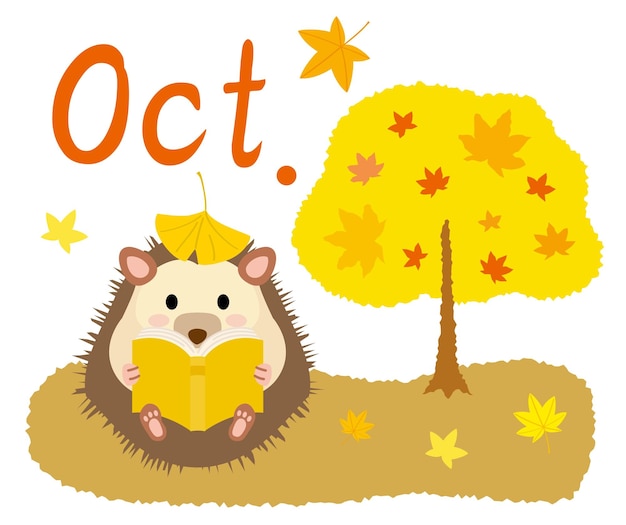 Illustration icon of calendar for October.