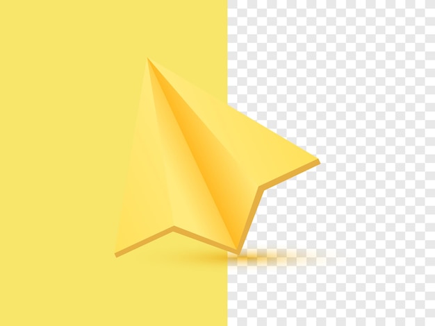 illustration icon realistic 3d paper plane isolated on background