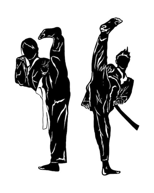illustration icon vector of taekwondo fighter