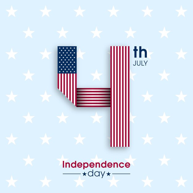 Illustration of Independence day of United states of America4 July