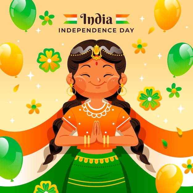 Vettore illustrazione per la celebrazione del giorno dell'indipendenza dell'india