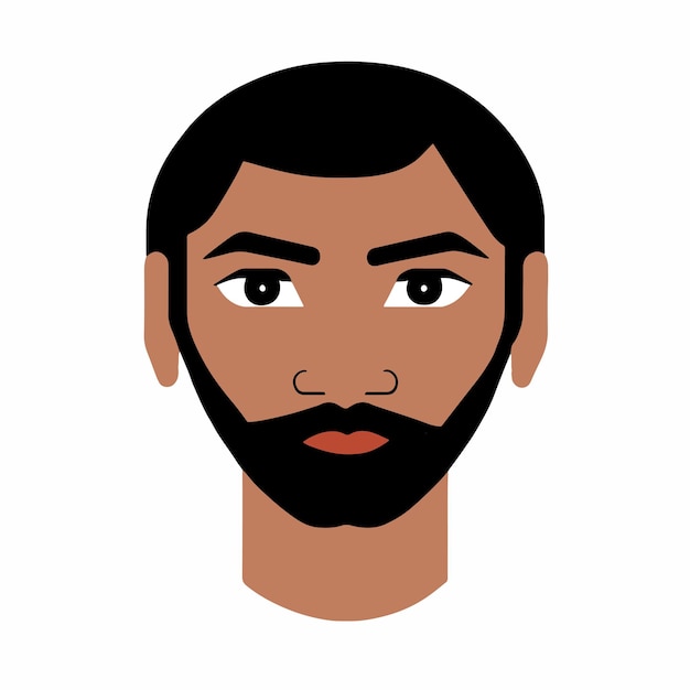 Vector illustration of indian man head on white background vector