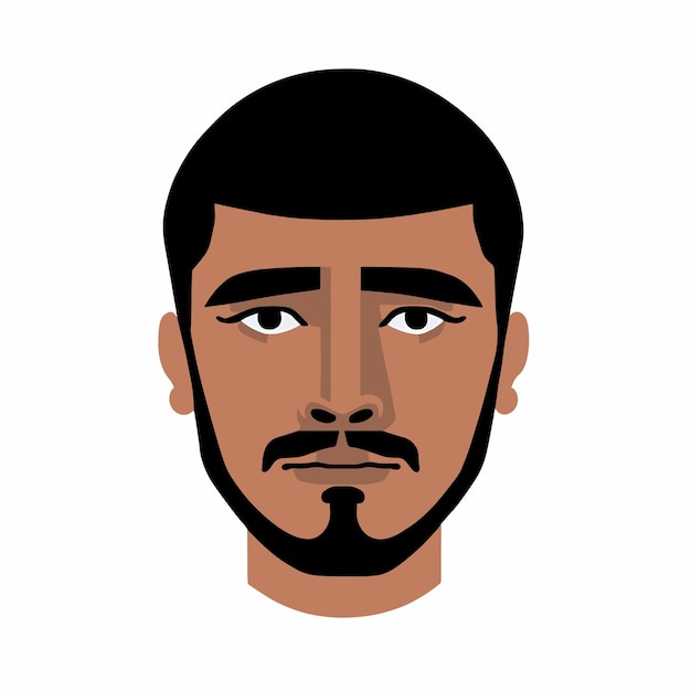 Vector illustration of indian man head on white background vector