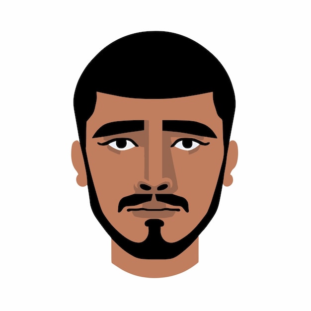 Illustration of indian man head on white background Vector