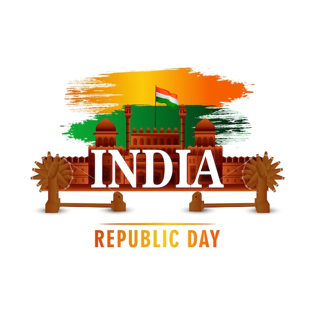 Illustration of indian republic day celebration background