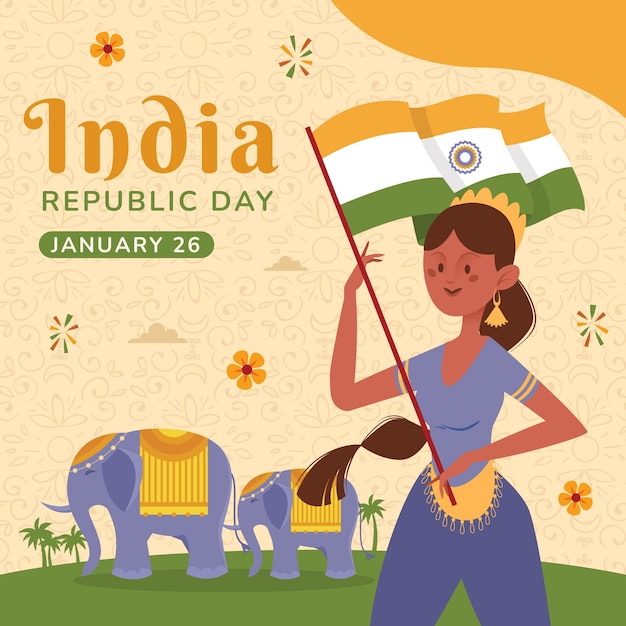 Vettore illustrazione per la festa nazionale della giornata della repubblica indiana