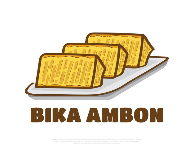 Illustration of Indonesian Food Named Bika Ambon Hand Drawn Indonesian Snack