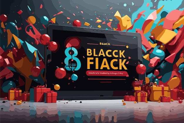 Vector illustration inferno black friday's artistic blaze