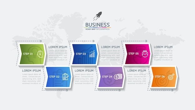 Illustration infographics design template business information presentation chart