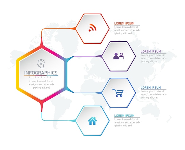 Illustration infographics design template business information presentation chart