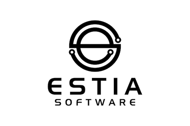 Illustration initial ES or SE for digital technology company logo design