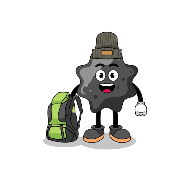 Illustration of ink mascot as a hiker