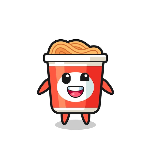 Illustration of an instant noodle character with awkward poses