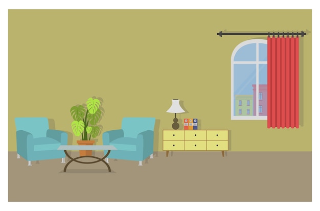 illustration interior flat