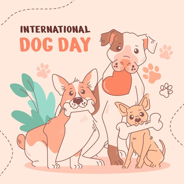 Vector illustration for international dog day celebration