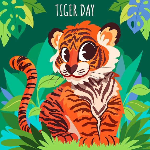 Vector illustration for international tiger day awareness