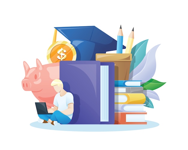 Vector illustration investment in knowledge